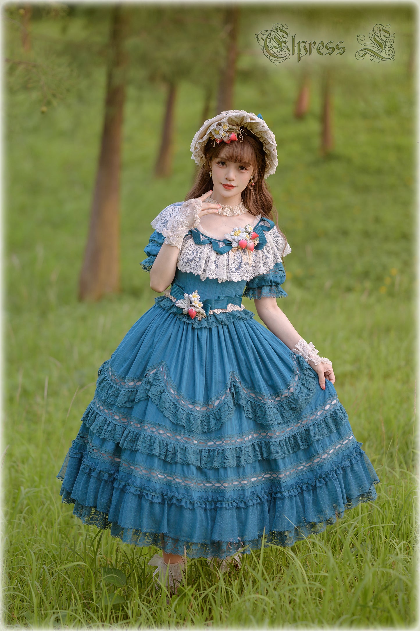 OP Dress Full Set♥Pre-order 3 months♥ Xingxiang Blue Color ♥Sweet Lolita Dress