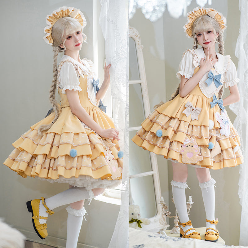 JSK Dress♥Ready to Ship♥ Cheese Bear ♥Sweet Lolita Dress