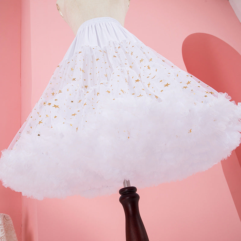 Gold Printing Daily 60cm Length Cloud Petticoat