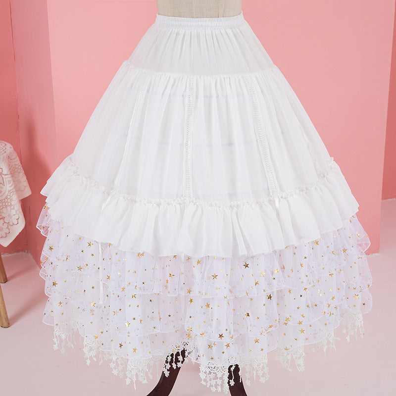 65-90cm Adjustable Length Fluffy Petticoat With Removable Fish Bone