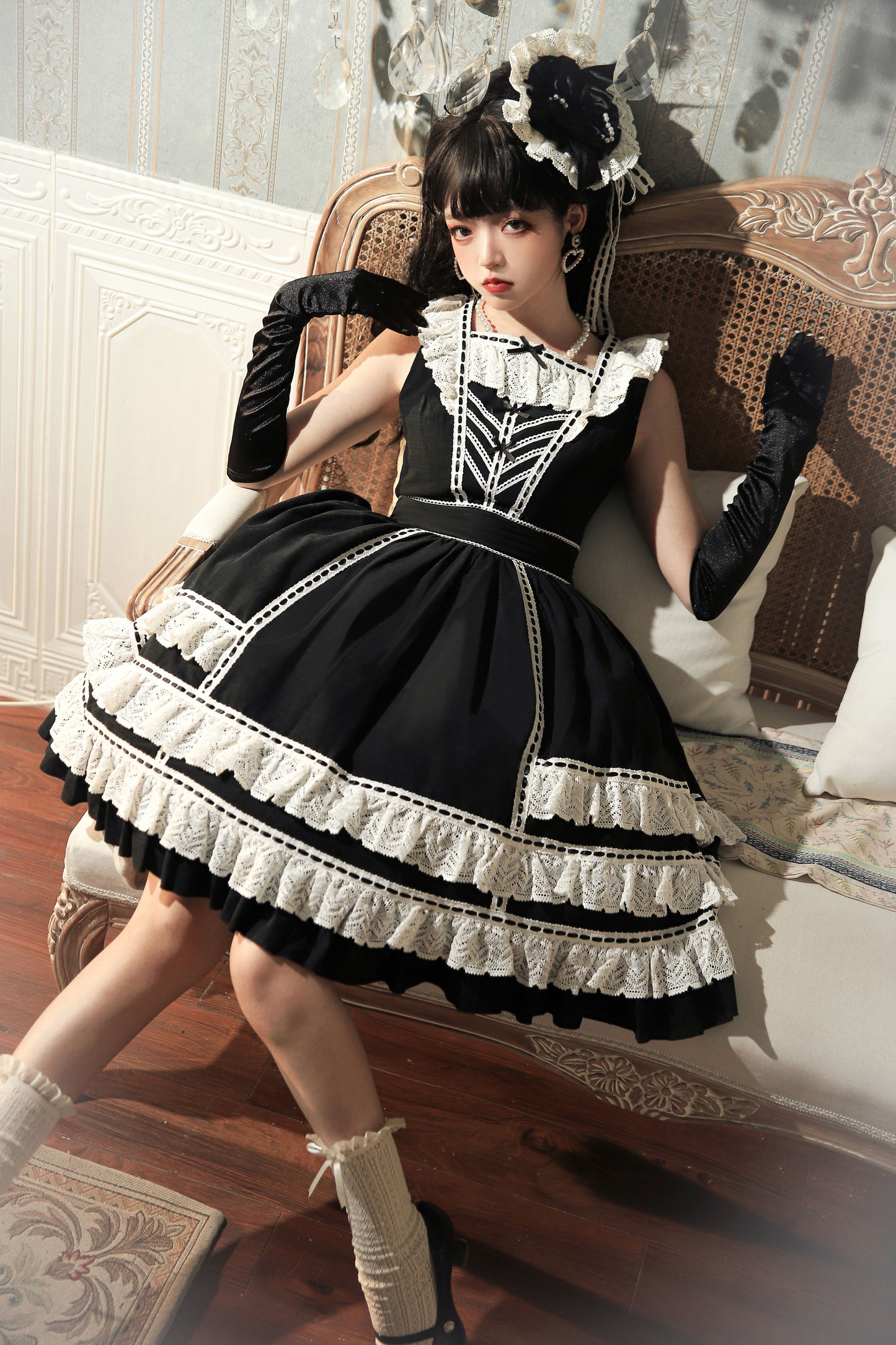 Lolita Elegant Heartbeat Points Hat