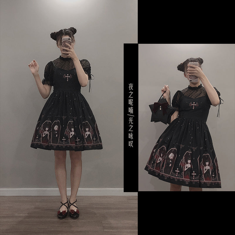 JSK Dress♥Ready to Ship♥Whisper of Night♥Gothic Lolita Dress