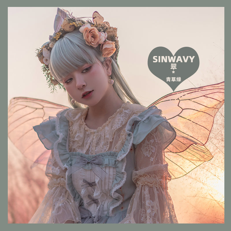 Elfin Mint Green Mid-length Straight Lolita Wig