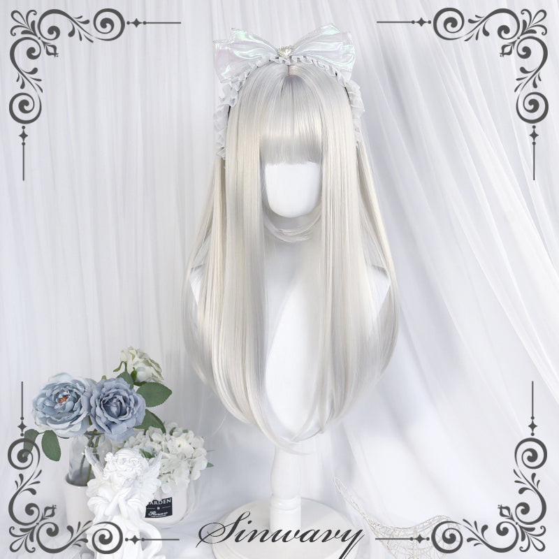 Pure White Long Lolita Synthetic Wig