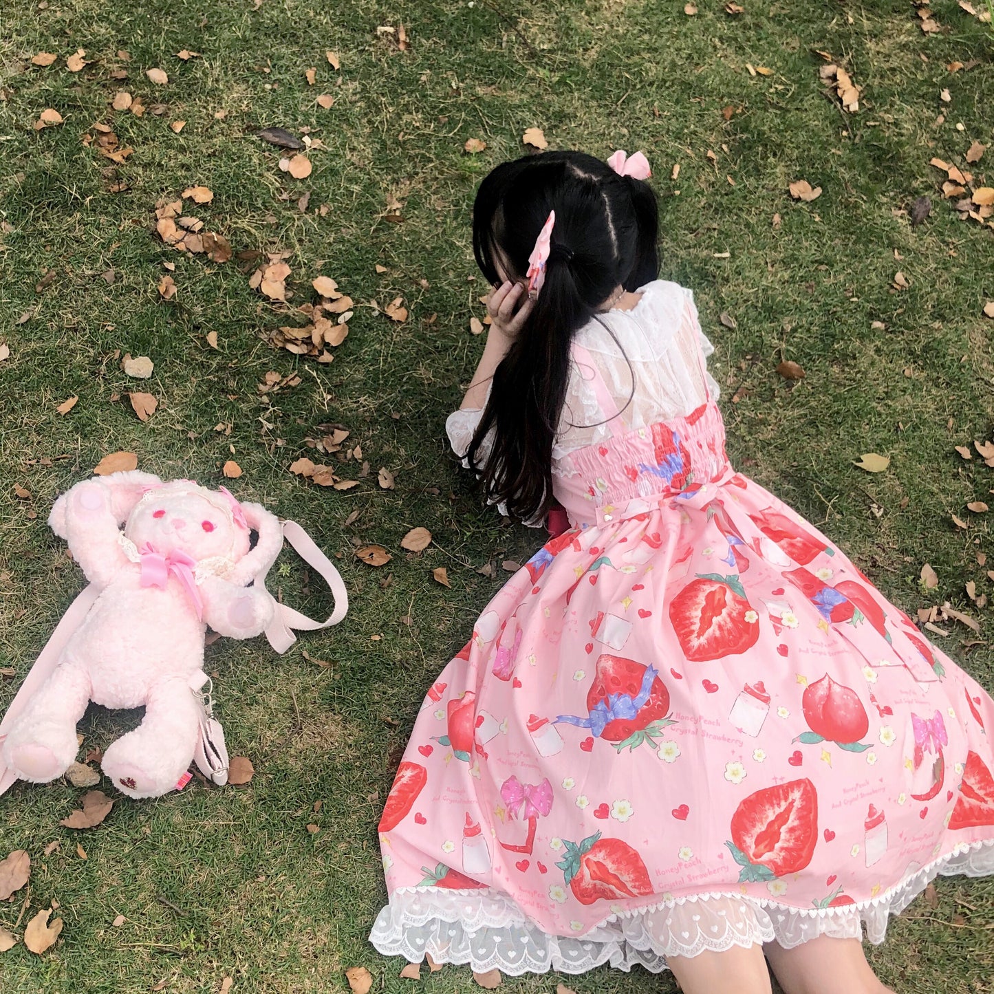 JSK♥ Ready to Ship♥Strawberry Peach♥ Sweet Lolita Dress JSK