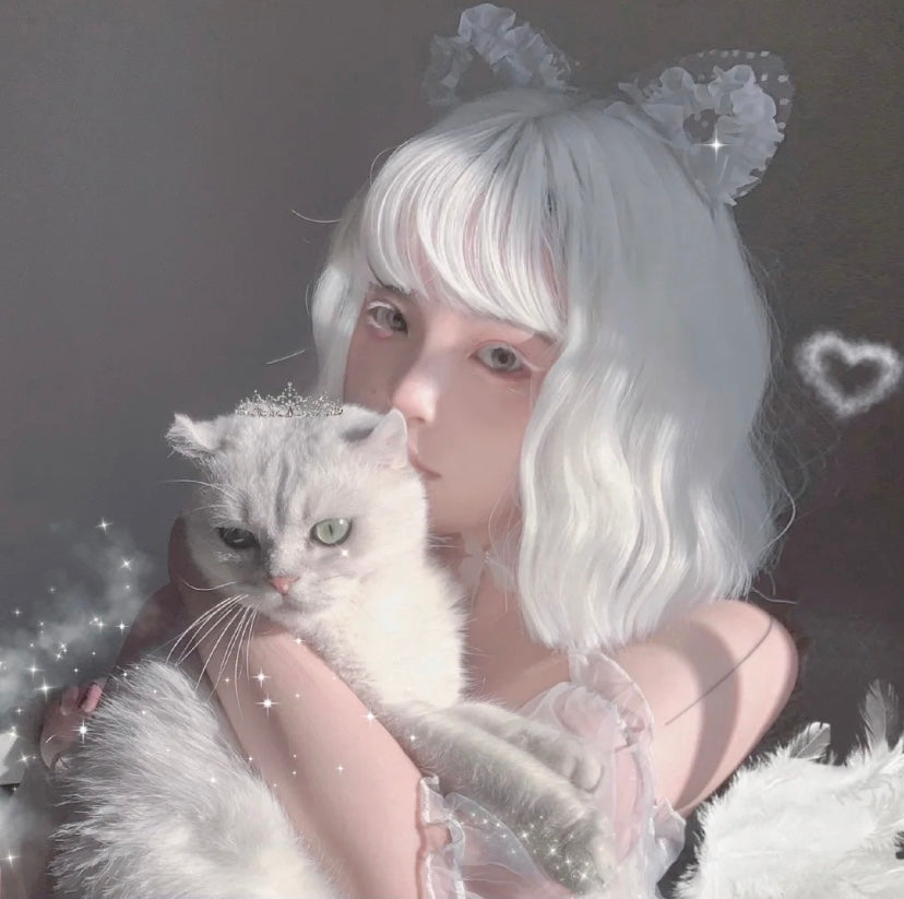 White Short Wig