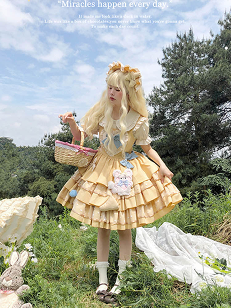 JSK Dress♥Ready to Ship♥ Cheese Bear ♥Sweet Lolita Dress