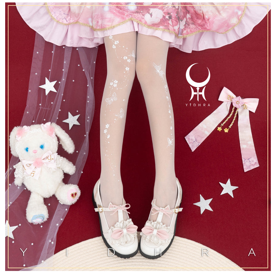 Butterflies Love Flowers Lolita Tights By Yidhra