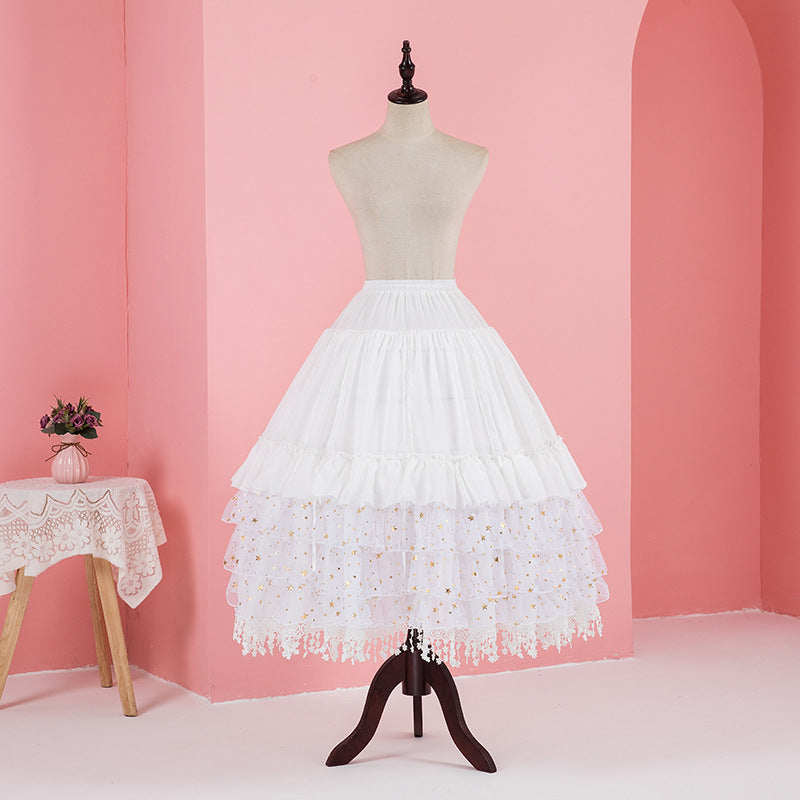 65-90cm Adjustable Length Fluffy Petticoat With Removable Fish Bone