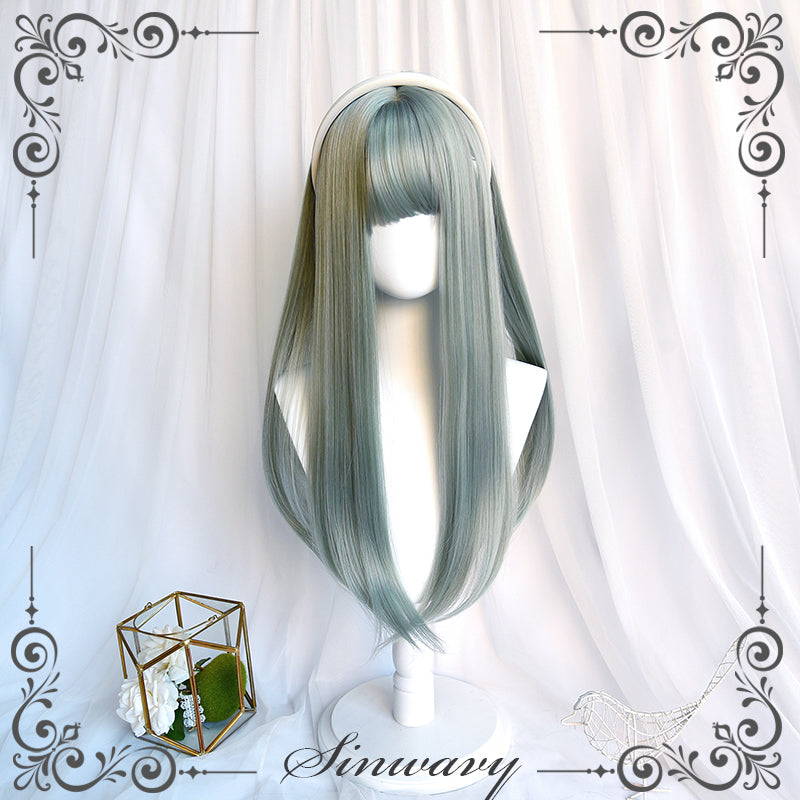 Elfin Mint Green Mid-length Straight Lolita Wig