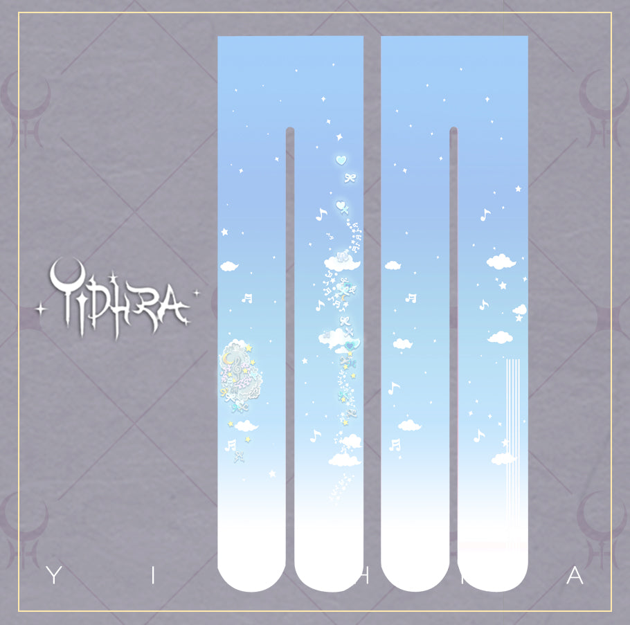The Moon's Scattered Clouds Compose Music Tights By Yidhra