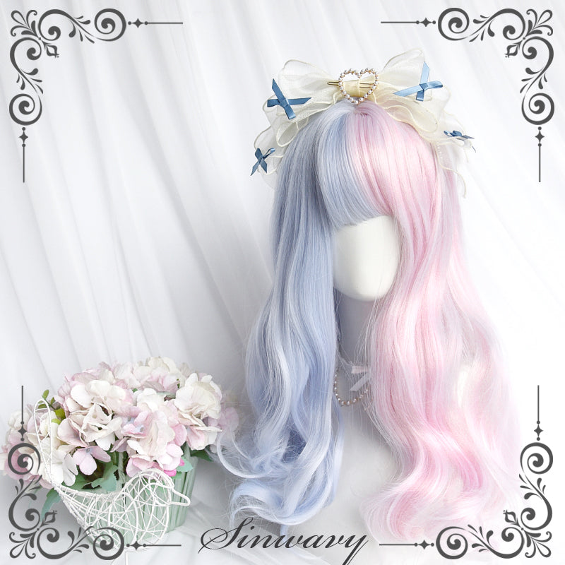 Fantasy Pink&Blue Mid-length Curly Lolita Wig