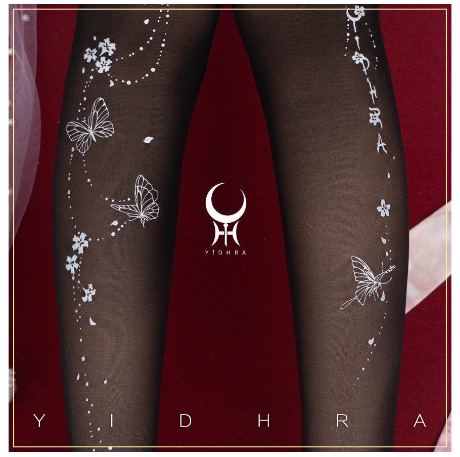 Butterflies Love Flowers Lolita Tights By Yidhra