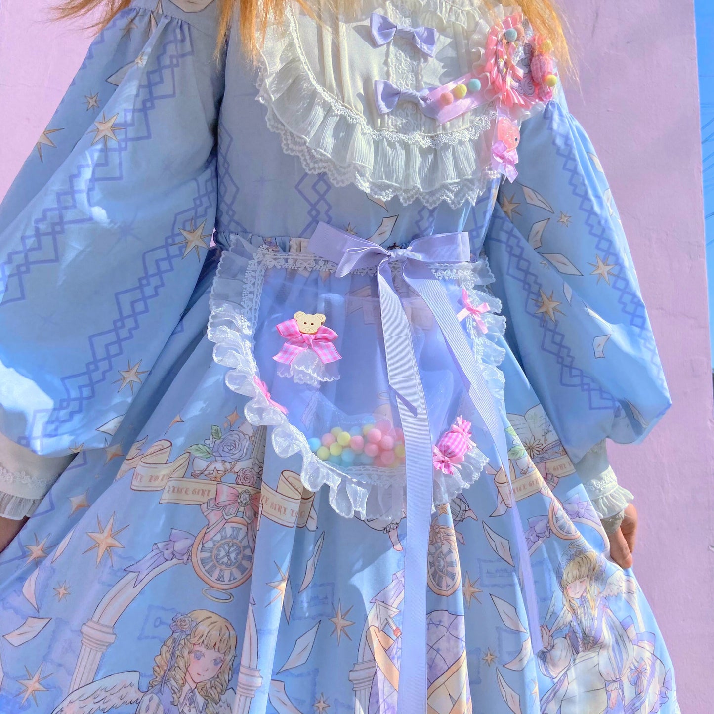 Handmade Sweet Transparent Apron With Bear Decoration