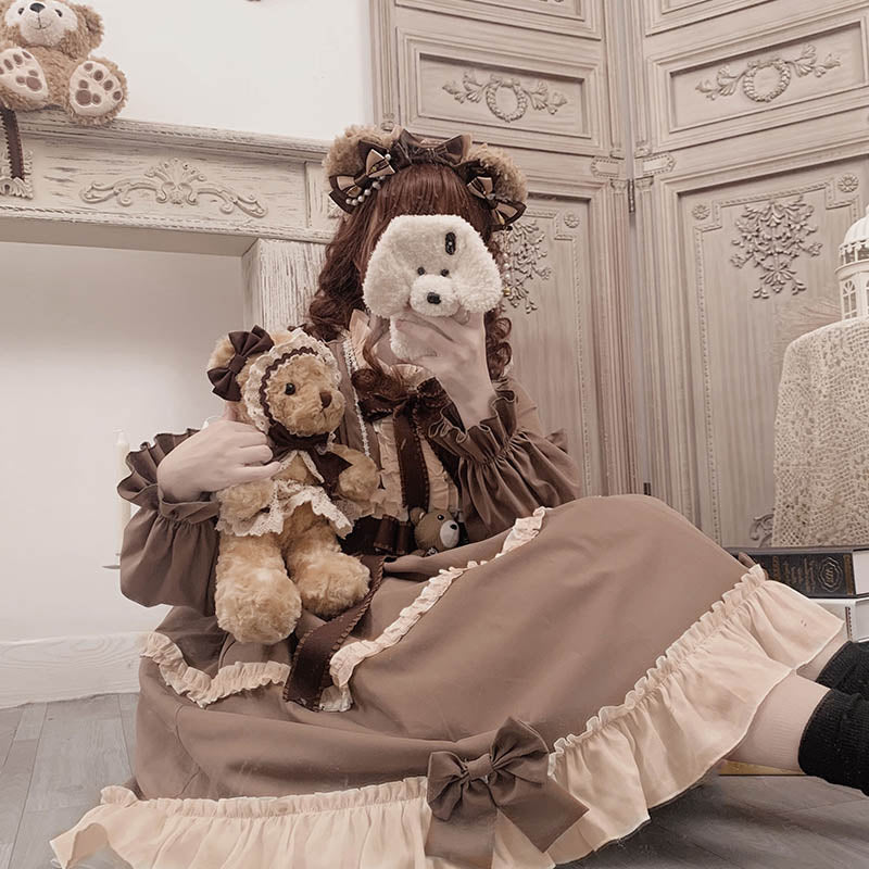 OP Dress♥Ready to Ship♥Caramel Teddy Bear♥Sweet Lolita Dress