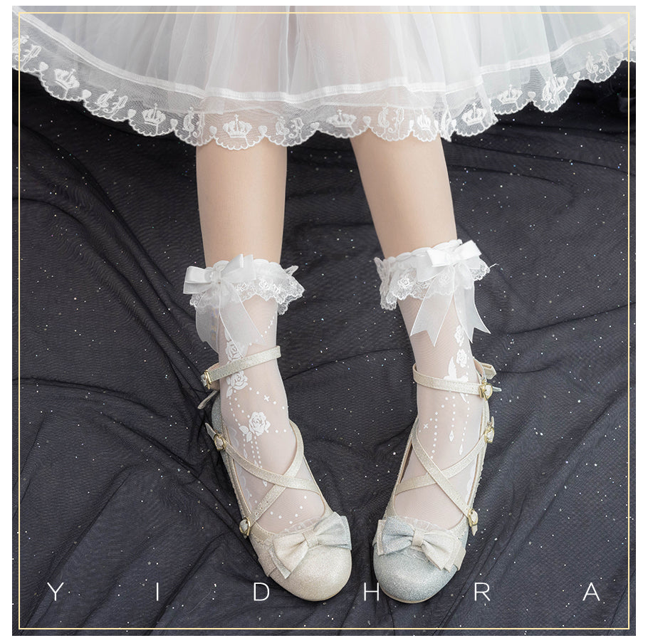 Nightingale And Rose Lolita Short Socks By Yidhra