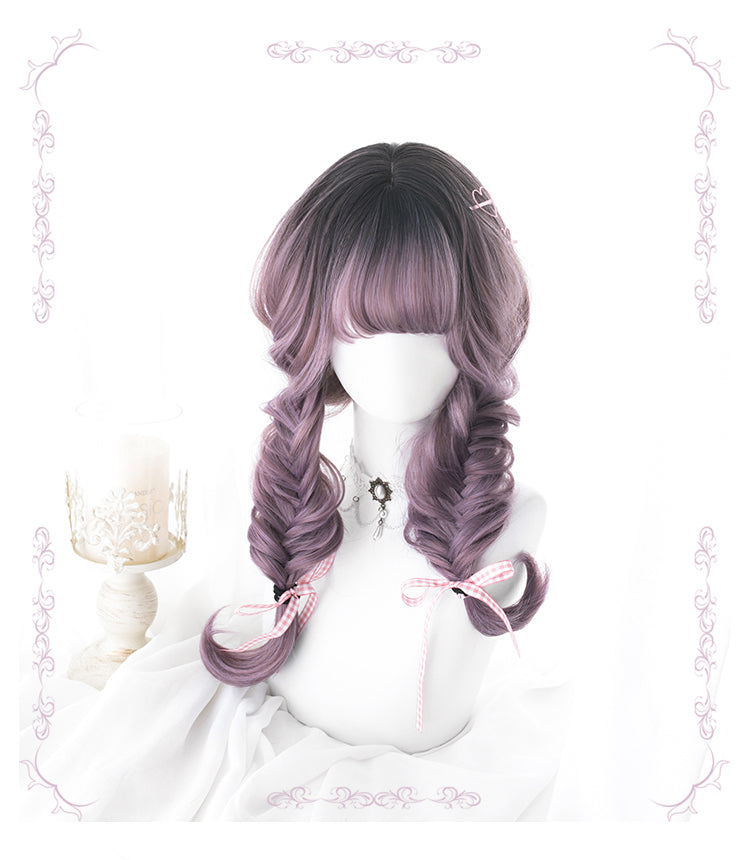 Lolita Black-Purple Gradient Long Curly Wig