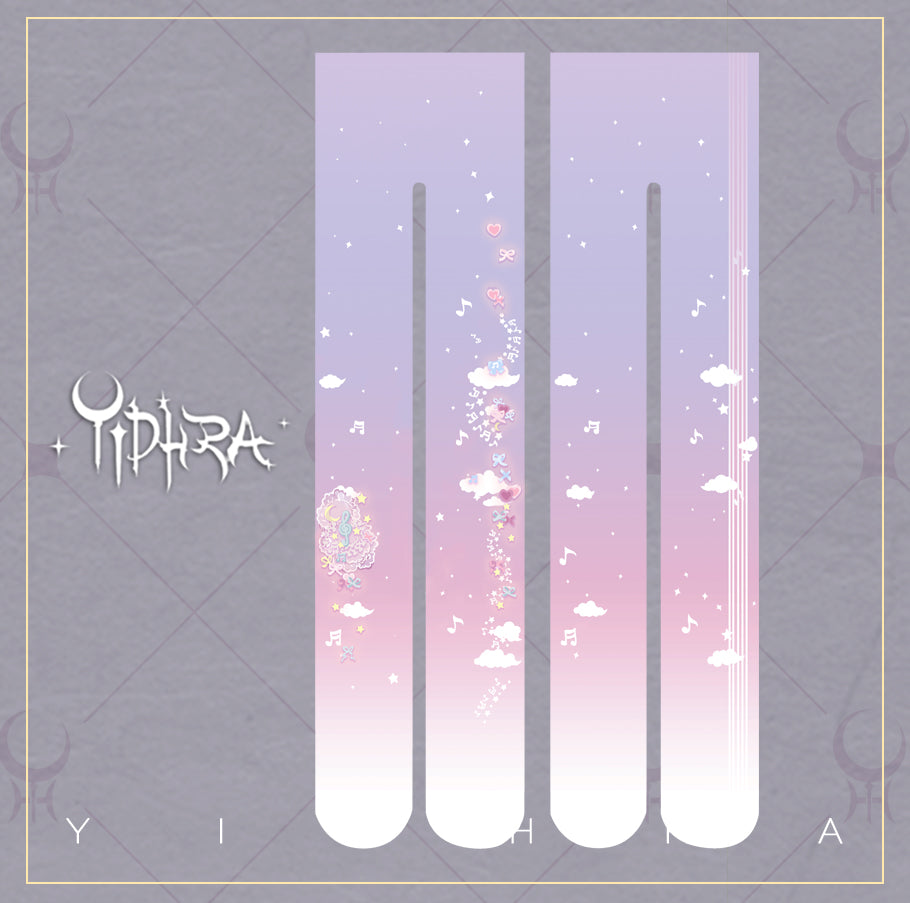 The Moon's Scattered Clouds Compose Music Tights By Yidhra