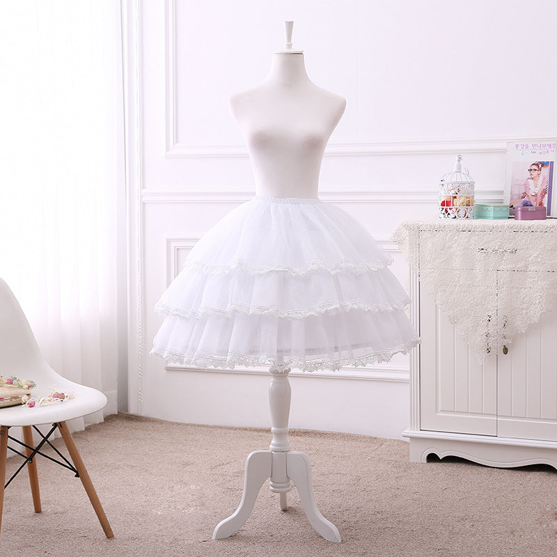 Elegant 50cm-70cm Super Fluffy Lolita Dress Adjustable Petticoat With Fish Bone
