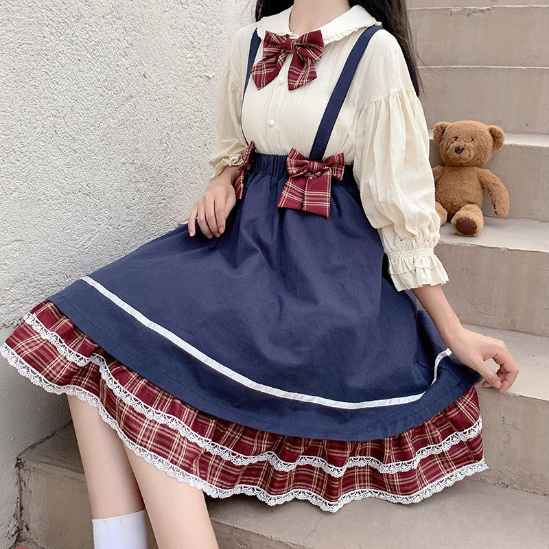 Plus Size ♥ Skirt & Blouse Set♥ Ready to Ship♥School Style♥Sweet Lolita Dress