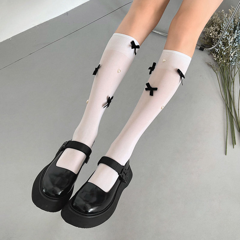 Sweet Lolita Stockings With Small Bow
