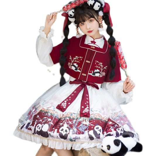 OP &Coat ♥Ready to Ship♥Chinese Character Panda♥Sweet Lolita Dress