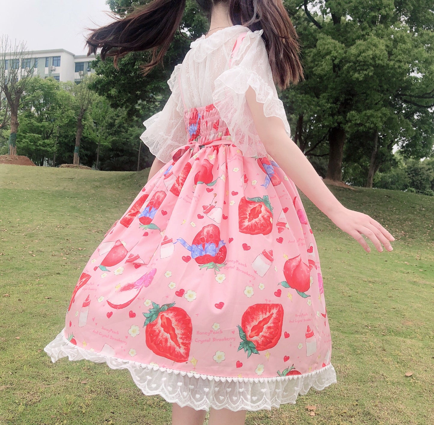 JSK♥ Ready to Ship♥Strawberry Peach♥ Sweet Lolita Dress JSK