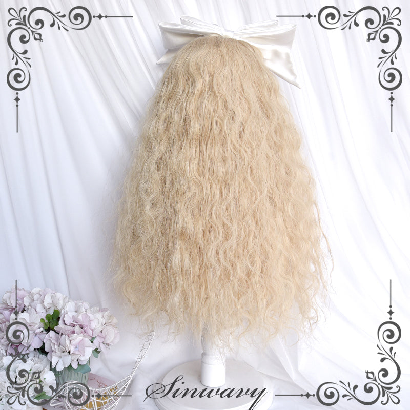 Lolita Vintage Fluffy Wool curly Banged Wig