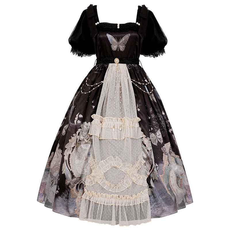 OP ♥Ready to Ship♥The Clock and Butterfly♥Lolita Dress