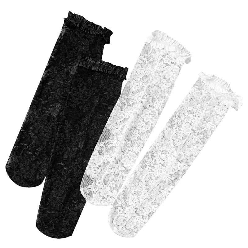 White Lace Lolita Stockings
