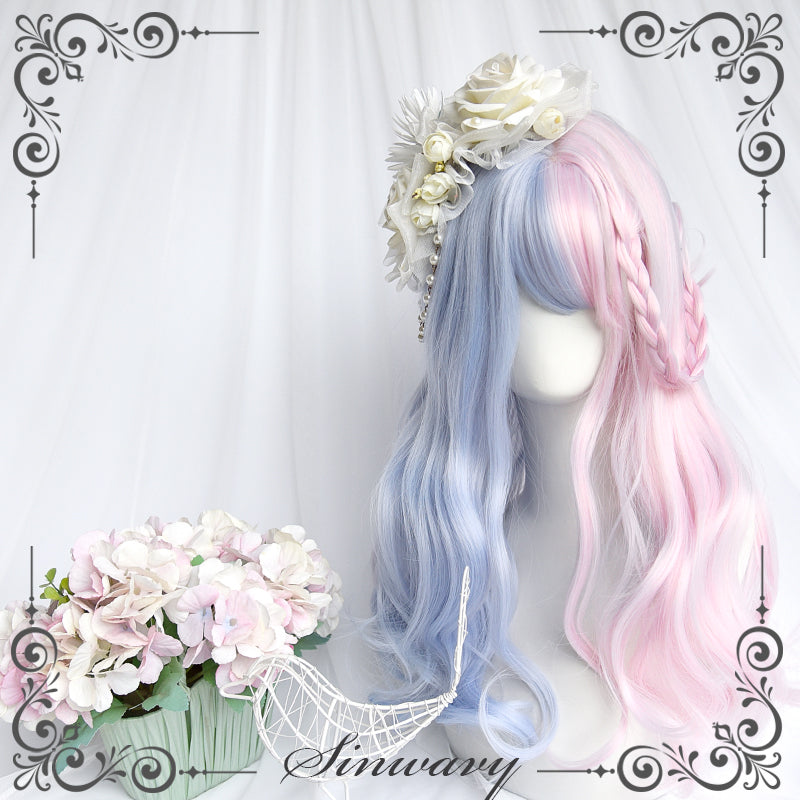 Fantasy Pink&Blue Mid-length Curly Lolita Wig