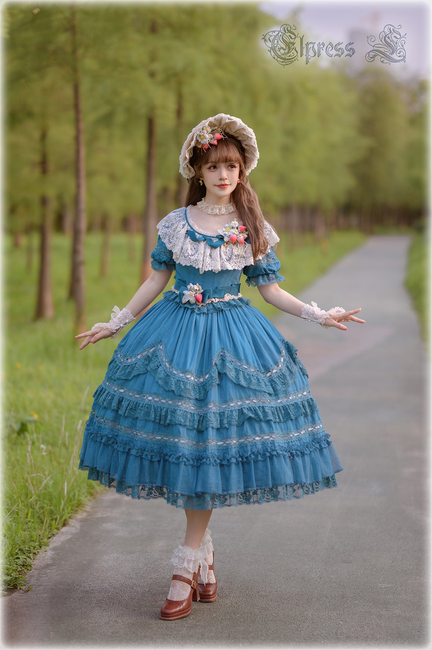 OP Dress Full Set♥Pre-order 3 months♥ Xingxiang Blue Color ♥Sweet Lolita Dress