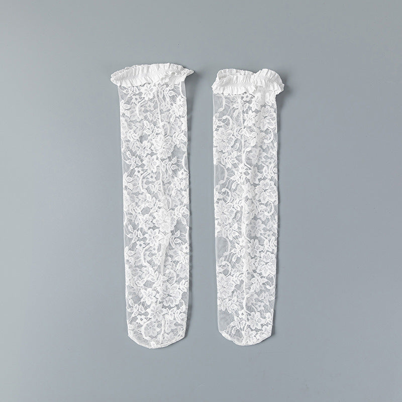 White Lace Lolita Stockings