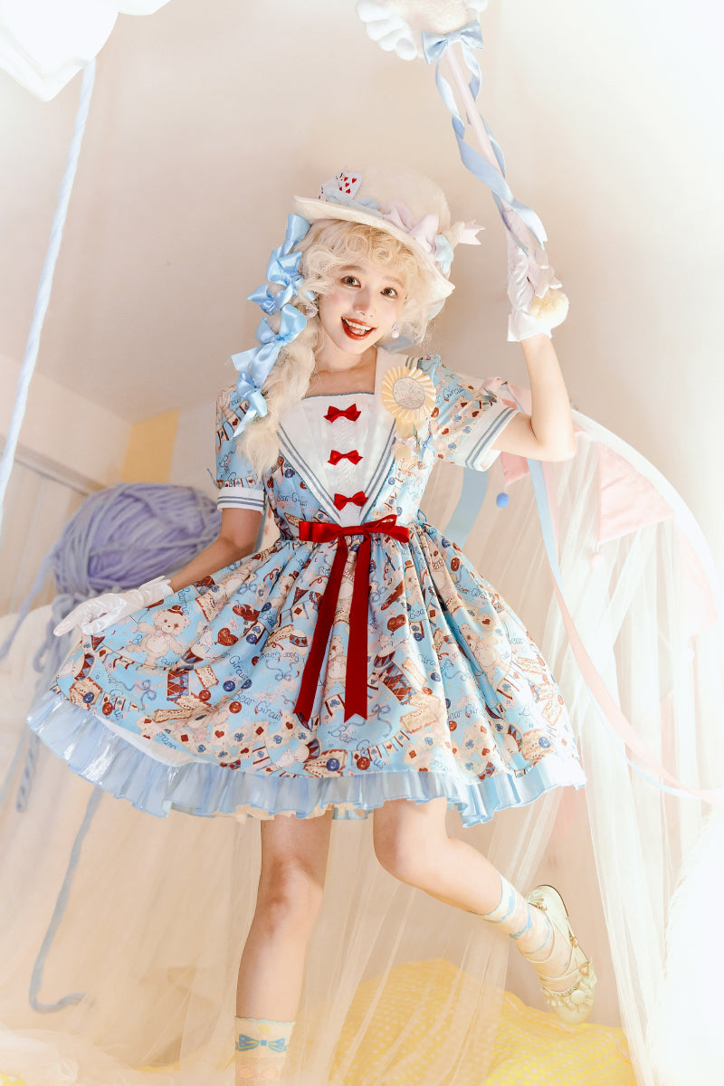 OP♥Ready to Ship♥Bear Circus♥Sweet Lolita Dress
