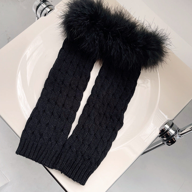 Furry Knit Leg Warmers