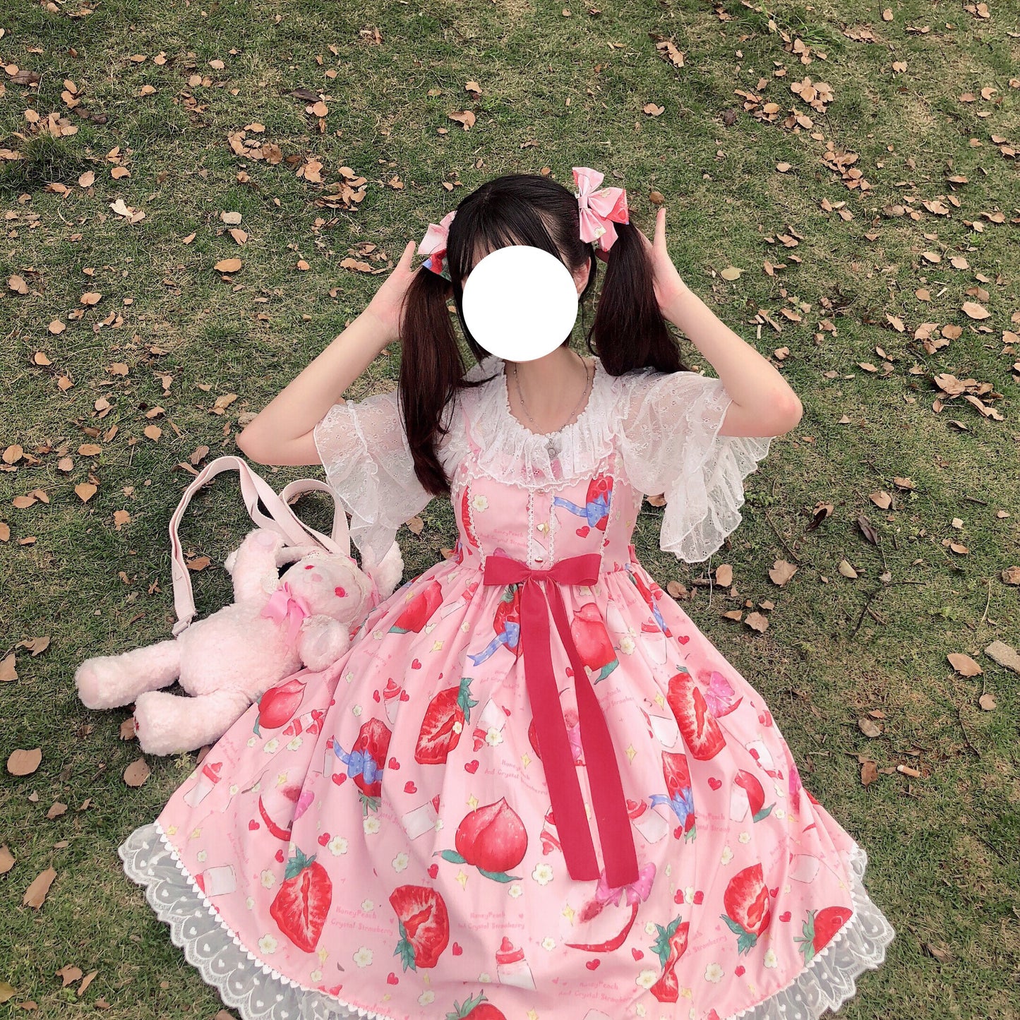 JSK♥ Ready to Ship♥Strawberry Peach♥ Sweet Lolita Dress JSK
