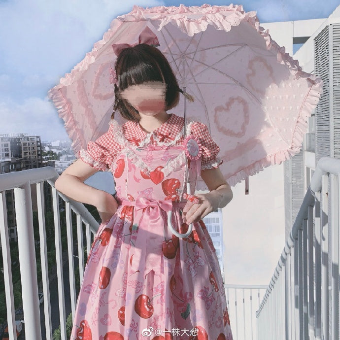 Short Sleeve Plaid Blouse by Daydream