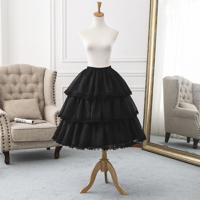 Elegant 50cm-70cm Super Fluffy Lolita Dress Adjustable Petticoat With Fish Bone
