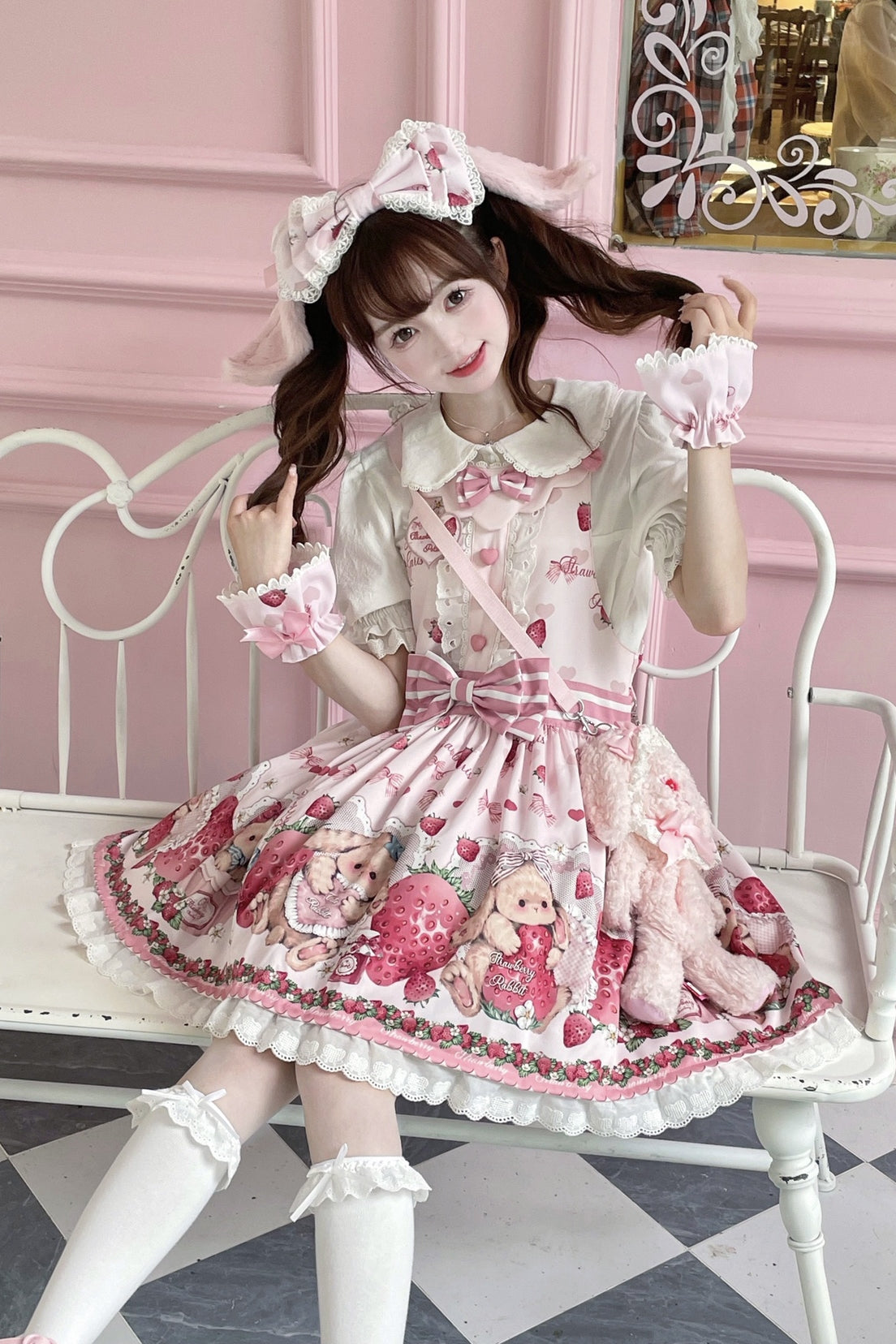 Suspender Skirt ♥Ready to Ship♥Rabbit Berry Gift Box ♥Sweet Lolita Dress