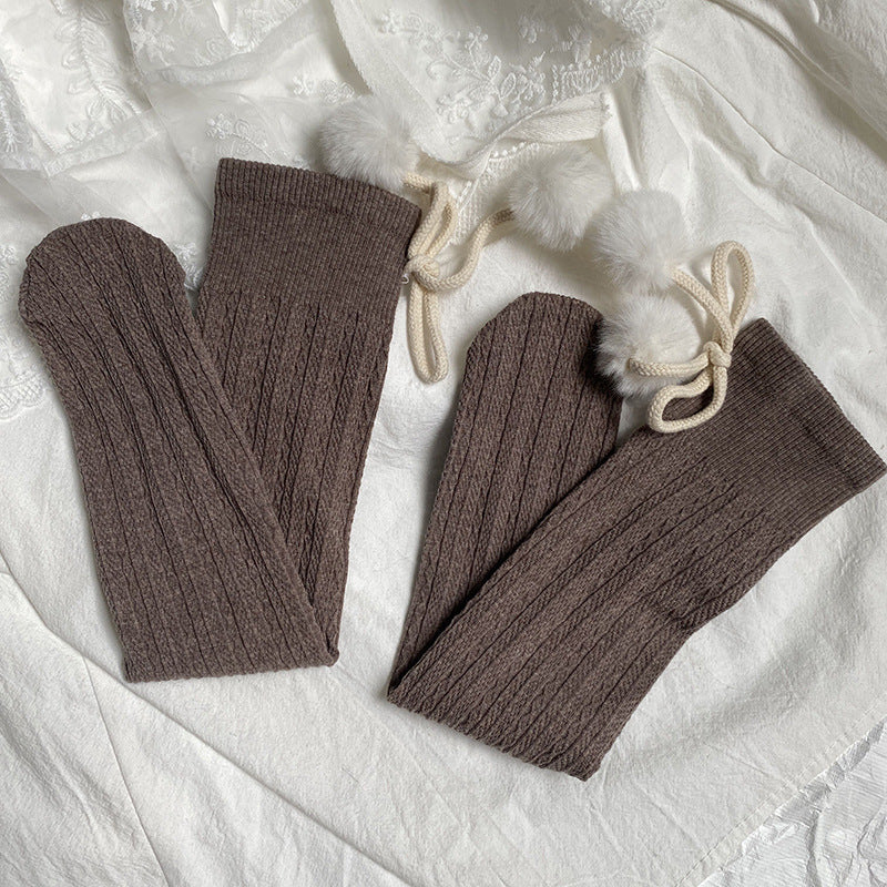Sweet Lolita Stockings With Small Pom Poms