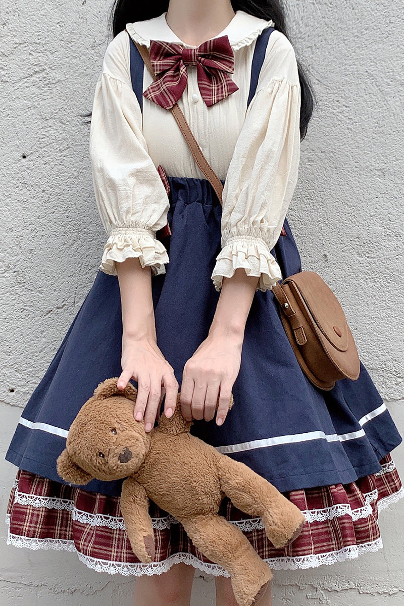 Plus Size ♥ Skirt & Blouse Set♥ Ready to Ship♥School Style♥Sweet Lolita Dress
