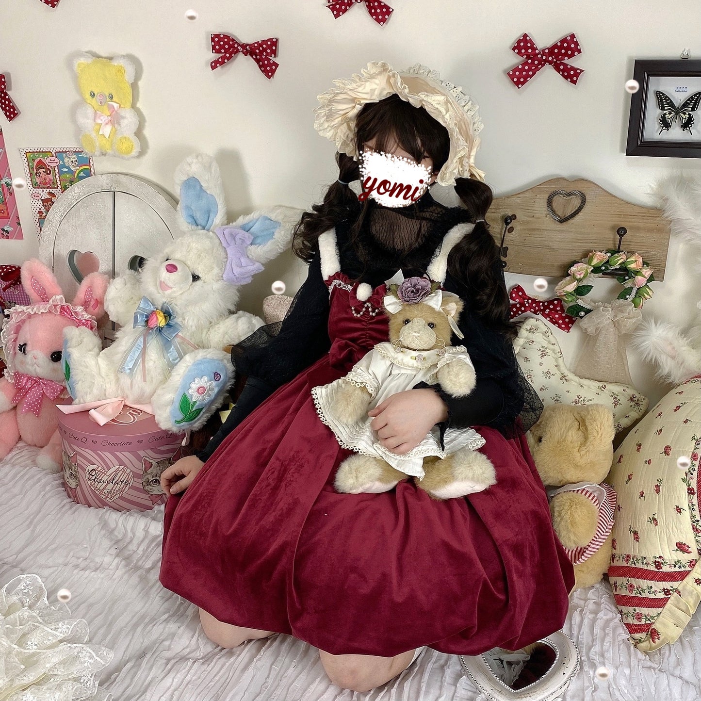 JSK ♥Ready to Ship♥Frosting Pink Sweetheart ♥ Velvet Classic Lolita Dress