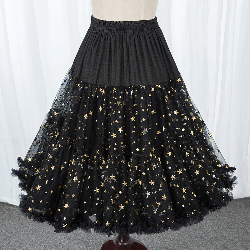 Gold Printing Daily 60cm Length Cloud Petticoat