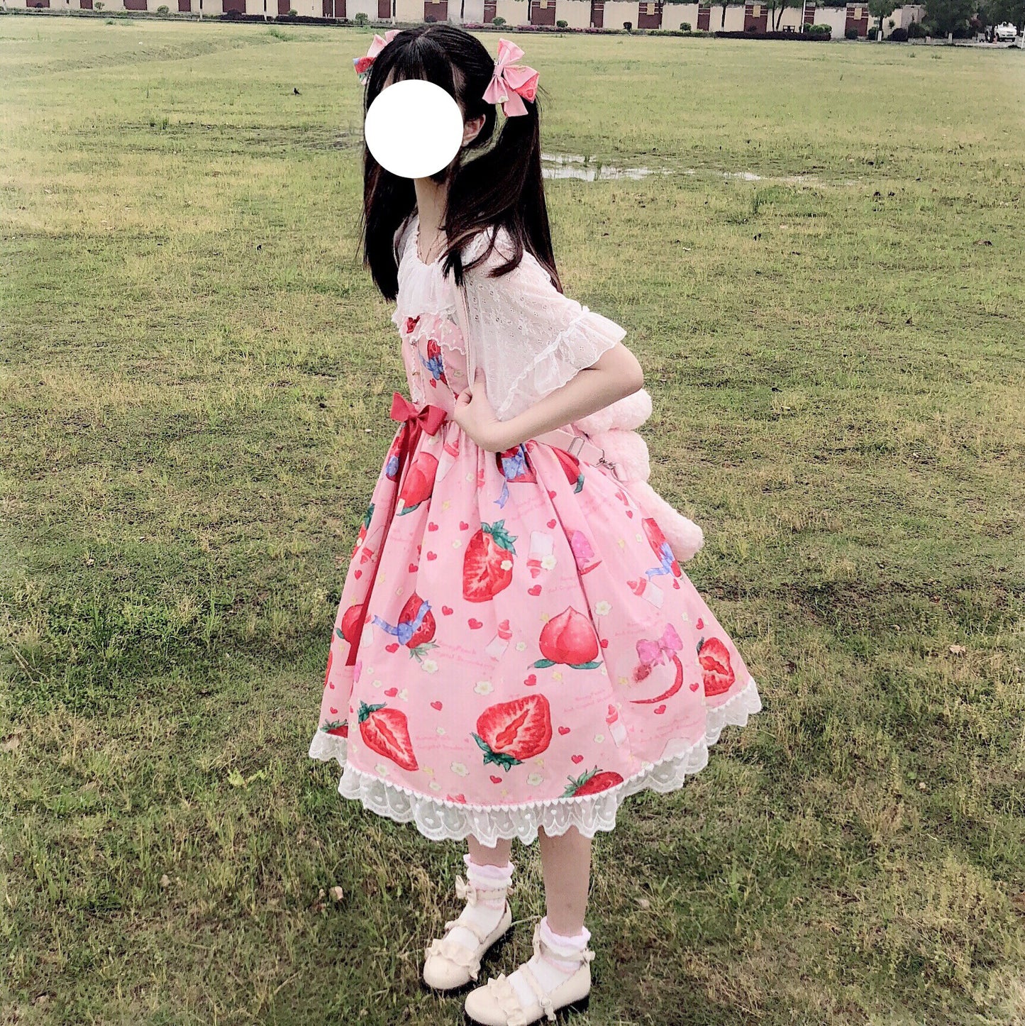 JSK♥ Ready to Ship♥Strawberry Peach♥ Sweet Lolita Dress JSK