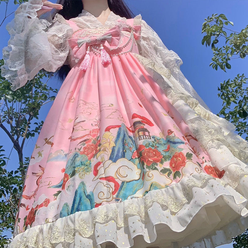 JSK Dress♥Ready to Ship♥Nine Miles Floating Life♥ Sweet Lolita Dress
