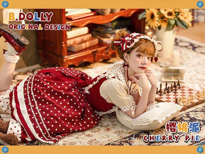 JSK & Blouse♥ Ready to Ship♥Cherry Pie♥ Sweet Lolita Dress