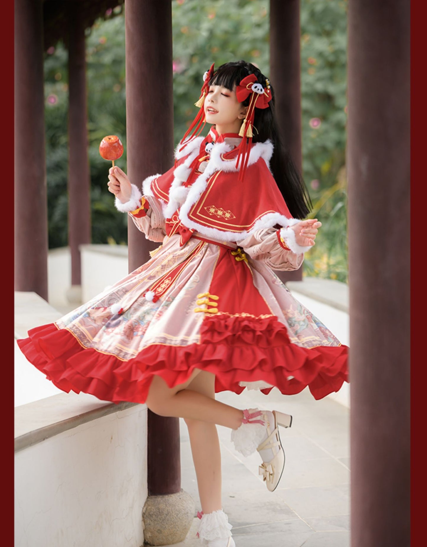 JSK Full Set♥Ready to Ship♥Red Panda ♥Chinese Style Lolita Dress
