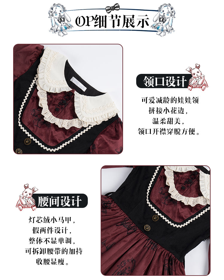 OP/ JSK♥ Ready to Ship♥Puppet Rabbit♥Sweet Lolita Dress