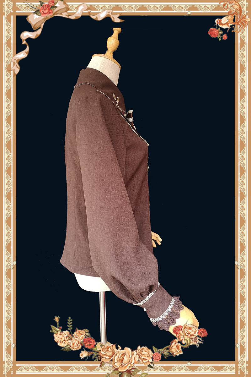 Chocolate Sauce Long-sleeved Blouse