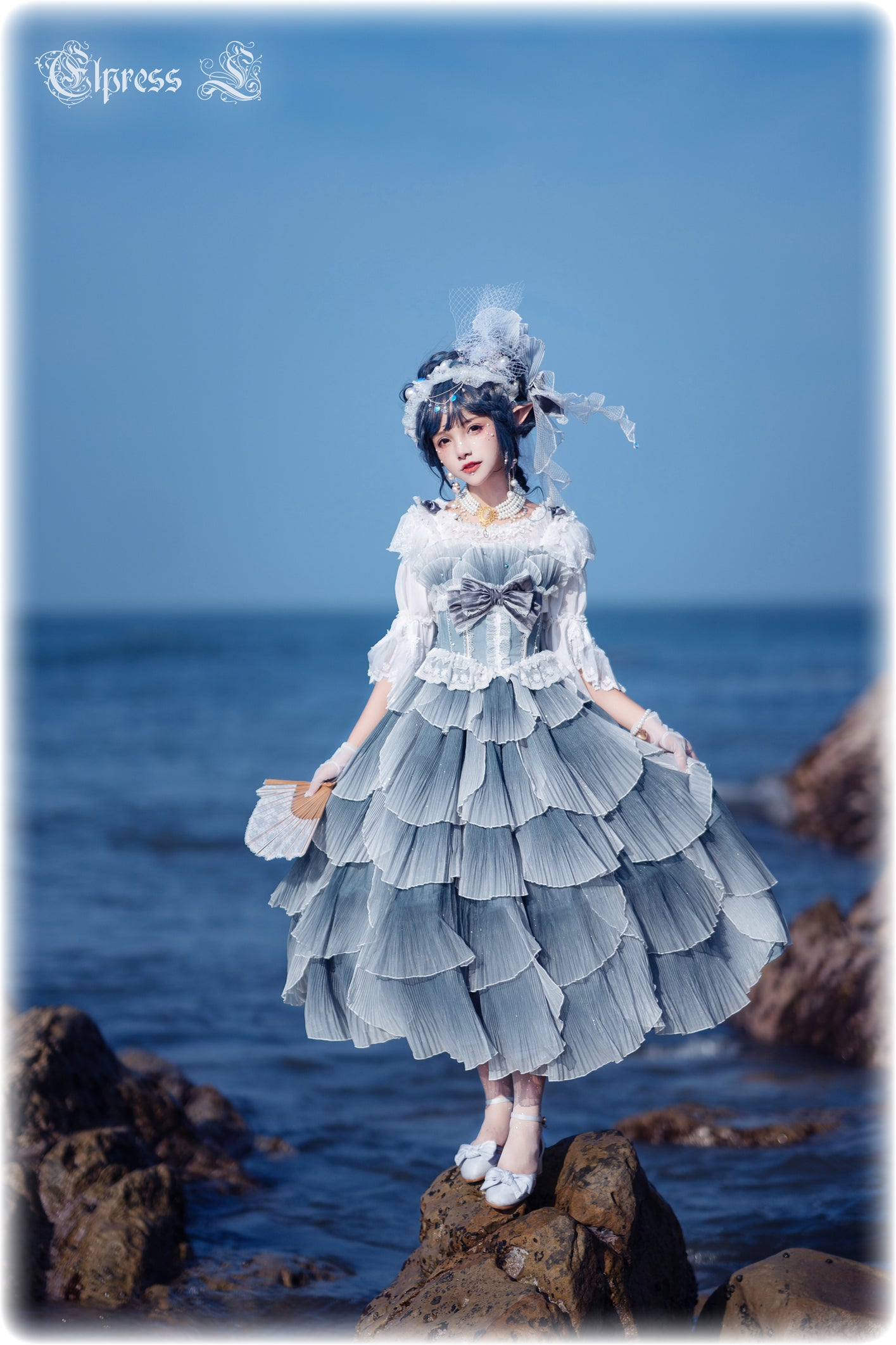 JSK Set♥Ready to Ship♥Fish Scale♥Elegant Hime Lolita Dress